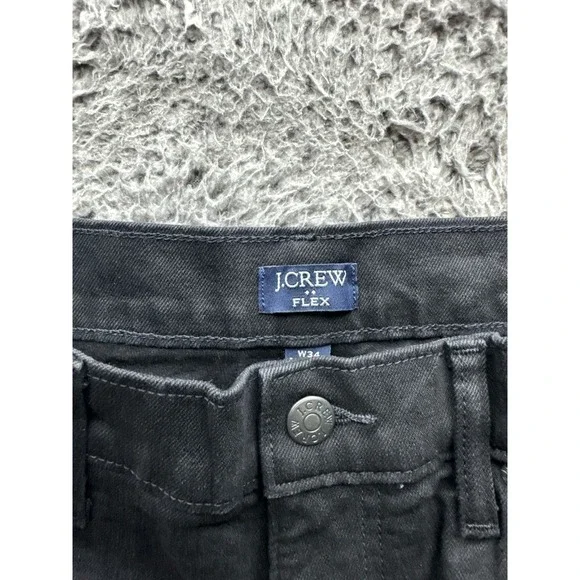 NWT J. Crew Straight Signature Flex Denim Jeans Dark Shadow Mens Size 34 x 34 Slim Straight